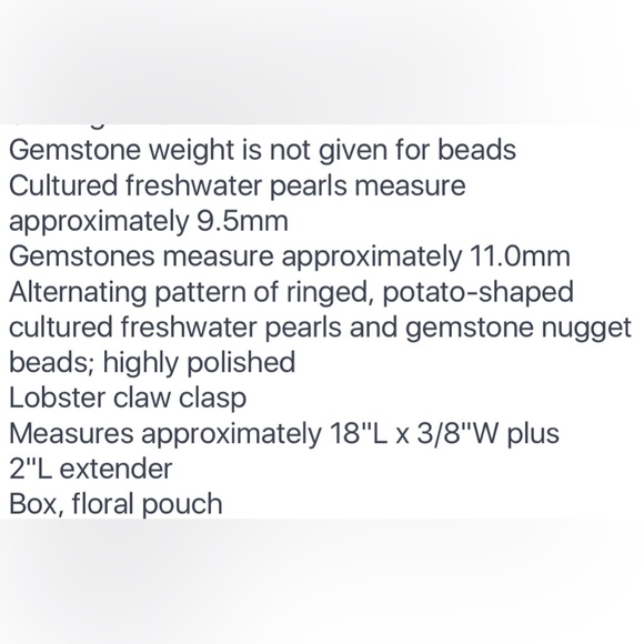 Honora Cultured Pearl & Gemstone Nugget 18” Sterling Silver Necklace - Picture 6 of 6